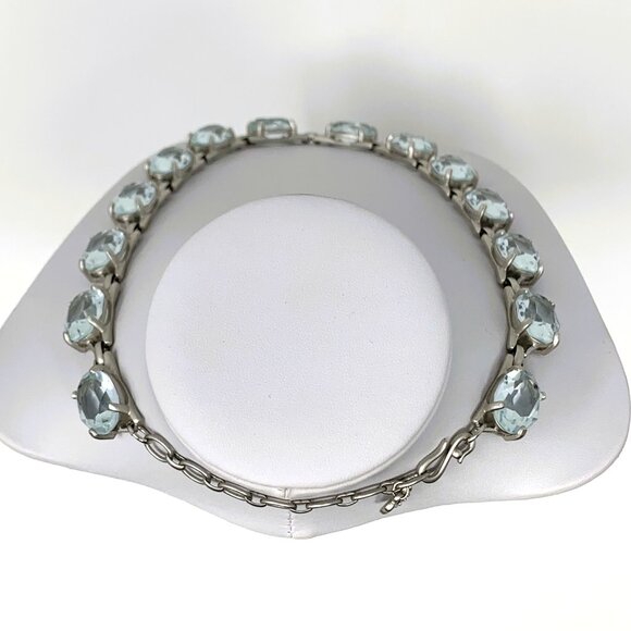 Swarovski Chunky Aqua Crystal Necklace - Picture 5 of 9